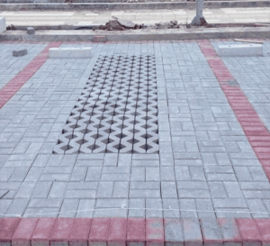 pemasangan paving block di area parkir di bandung