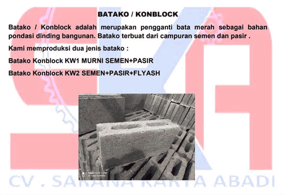 Produk bata conblock cv sarana karya abadi