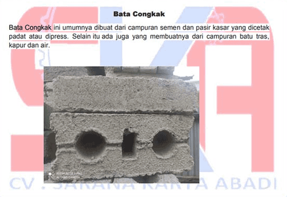 Produk bata congkak cv sarana karya abadi