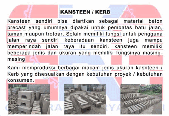 Produk kanstin atau kerb cv sarana karya abadi